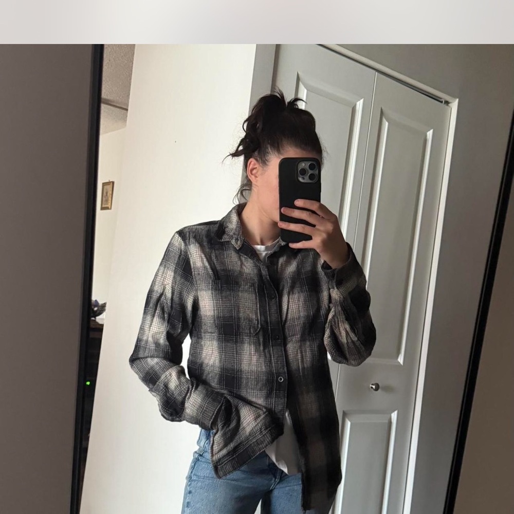 Abound Black and White Plaid Shirt